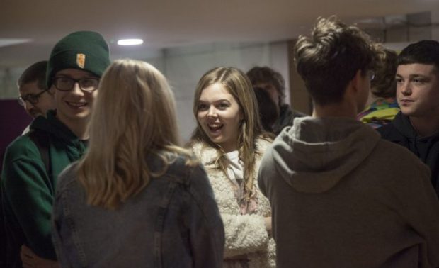 A group of students enjoying the festival